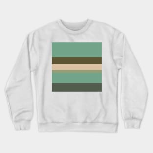 A miraculous tailoring of Camo Green, Dark Vanilla, Artichoke, Oxley and Ebony stripes. Crewneck Sweatshirt